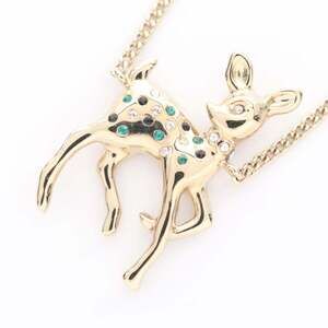 CHANEL Year Gift 2025 Coco Mark Bambi Necklace, Gold-Plated, with Faux Pearls...